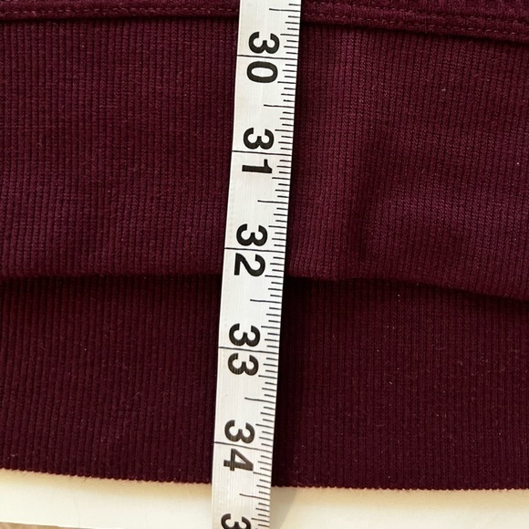 J. Jill Burgundy Waffle Knit V-Neck Long Sleeve Tunic Shift Dress Size Medium - Picture 11 of 11